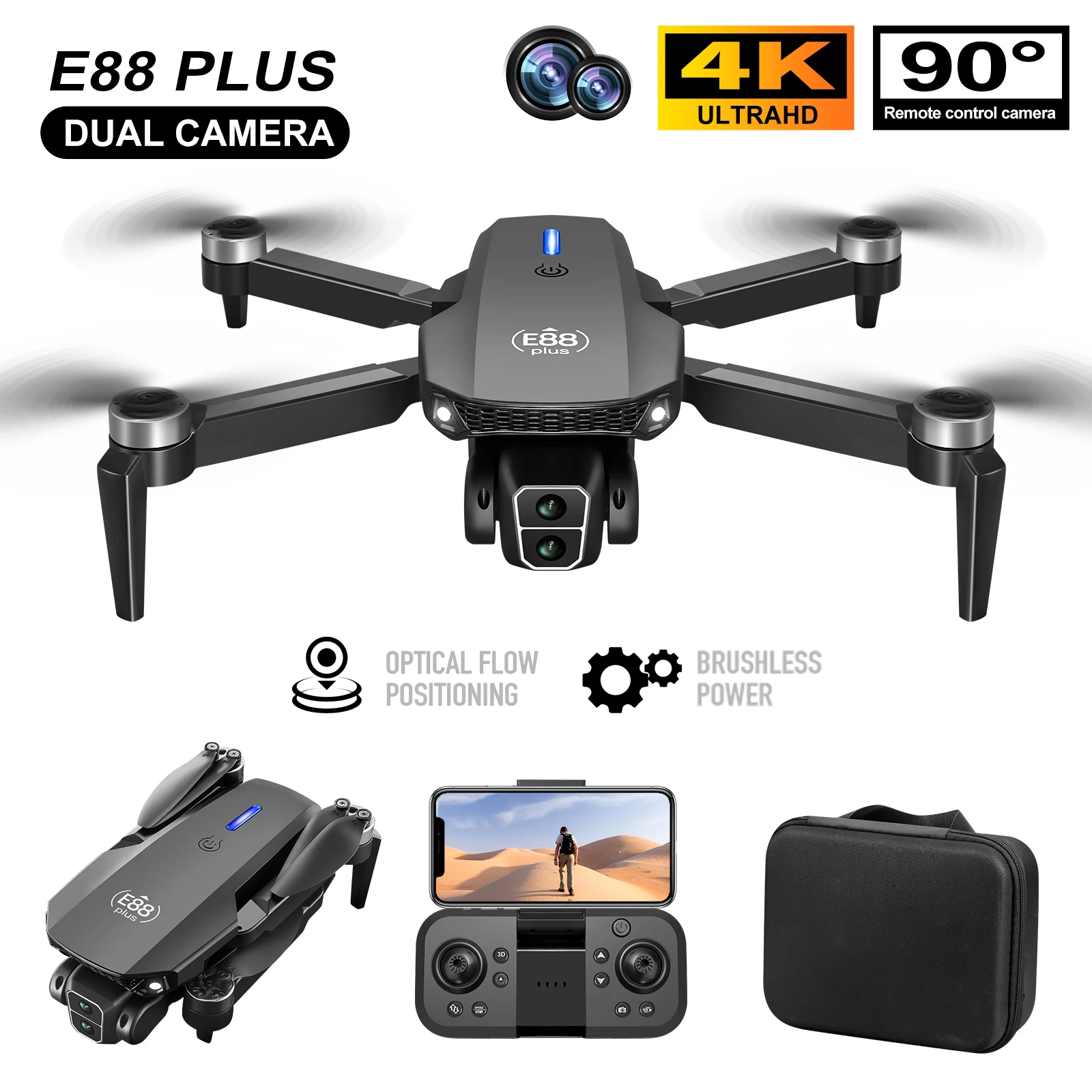 Drone Gimbal Brushless - طائرة بدون طيار E88 Plus Quadcopter