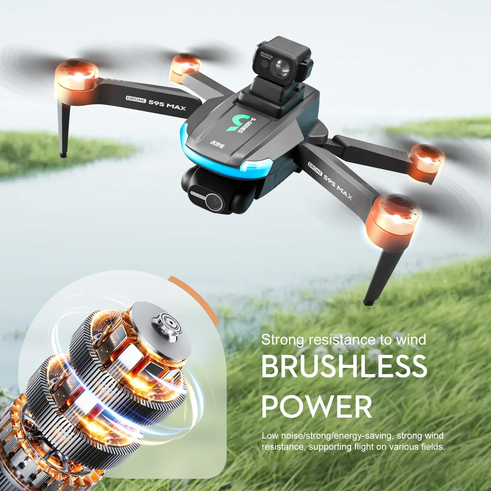 جديد S9S ماكس طائرة صغيرة بدون - مراجعة Drone Gimbal Brushless وسعره