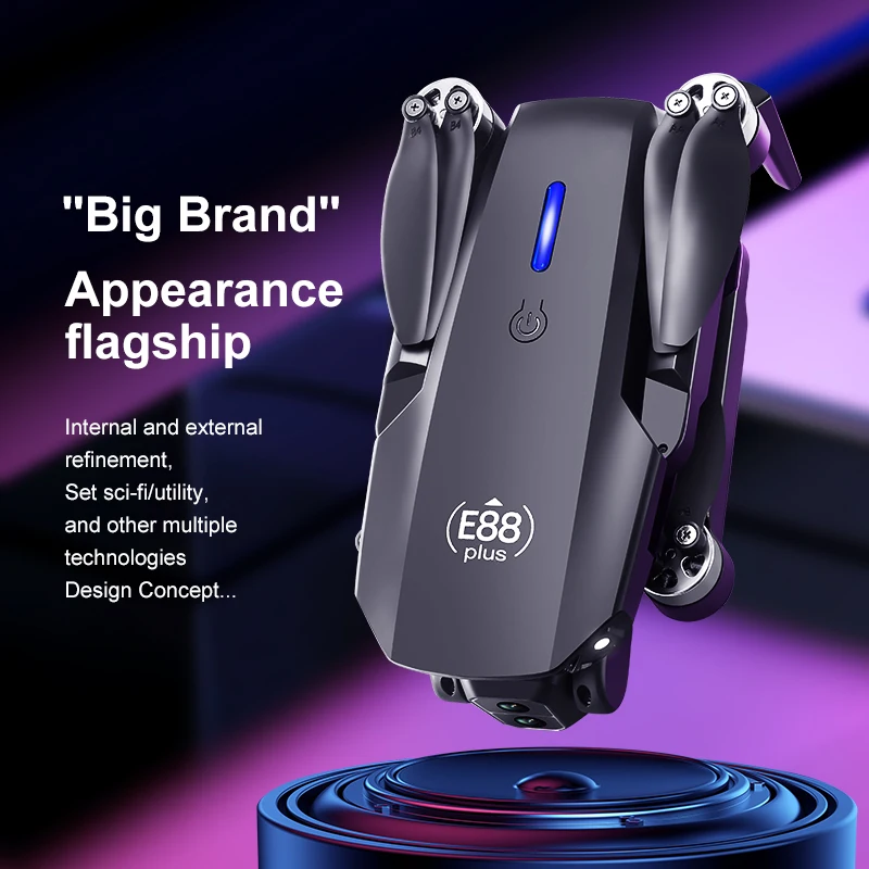 طائرة بدون طيار E88 Plus Quadc - مراجعة Drone Gimbal Brushless وسعره