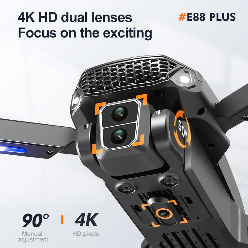 طائرة بدون طيار E88 Plus Quadc - مراجعة Drone Gimbal Brushless وسعره