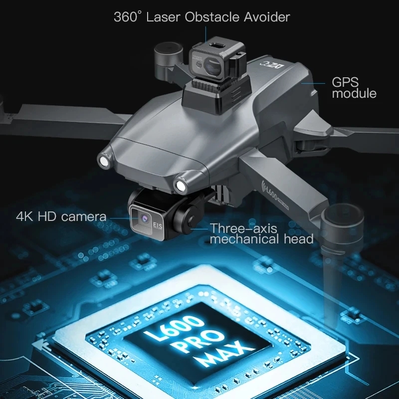 L600 PRO MAX GPS الطائرة بدون  - مراجعة Drone Gimbal Brushless وسعره